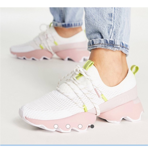Sorel Shoes - SOREL Kinetic Impact Lace Sneaker,white,eraser pink new comes with original box